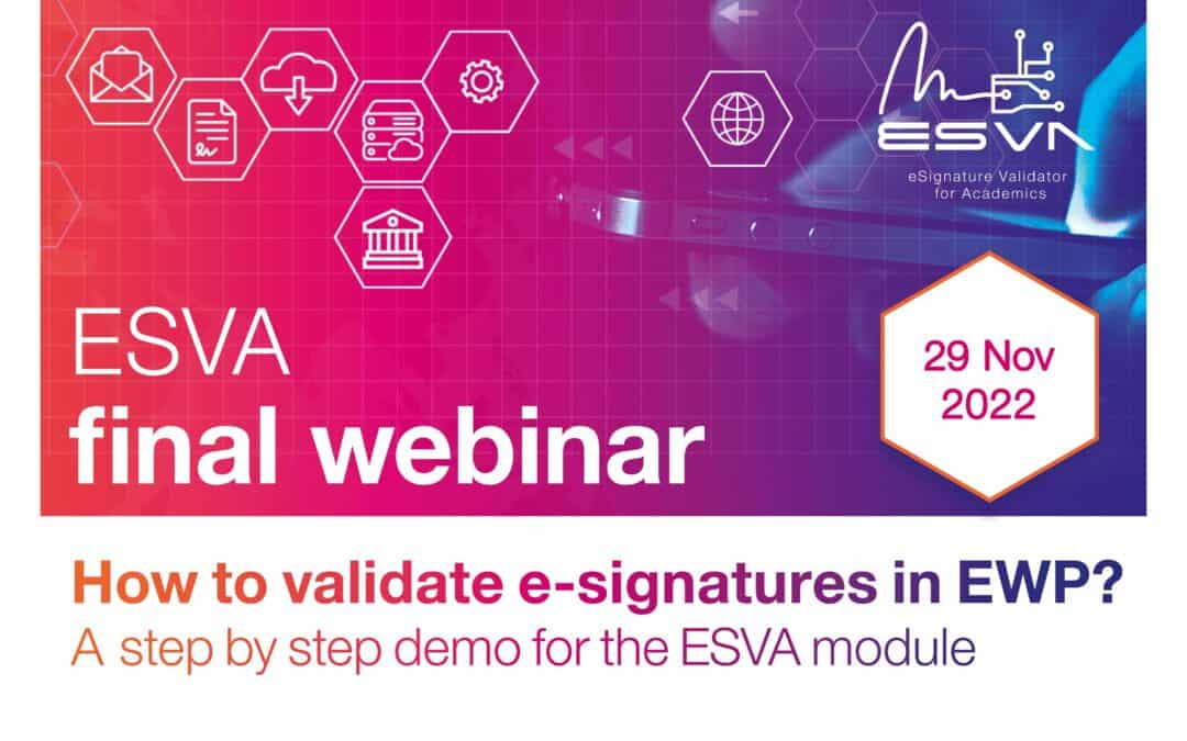 ESVA Final Webinar: How to validate e-signatures in EWP?